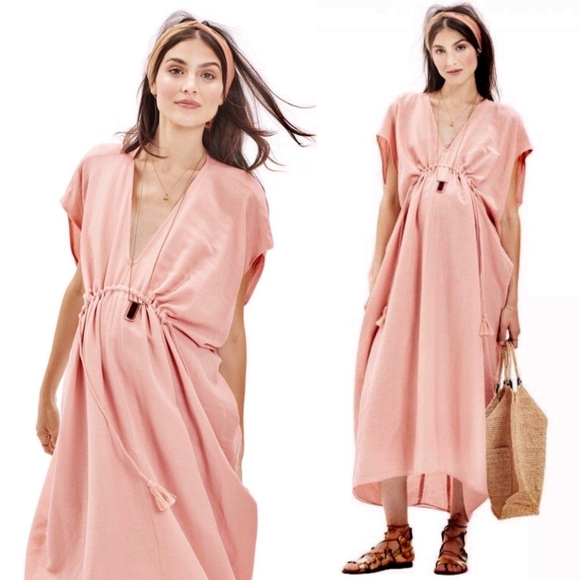 HATCH Plage Lina Neema Caftan Maxi Dress in Mauve Pink - Picture 6 of 11